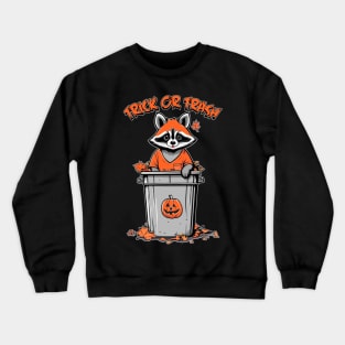 Trick or Trash - Raccoon in Bin Crewneck Sweatshirt